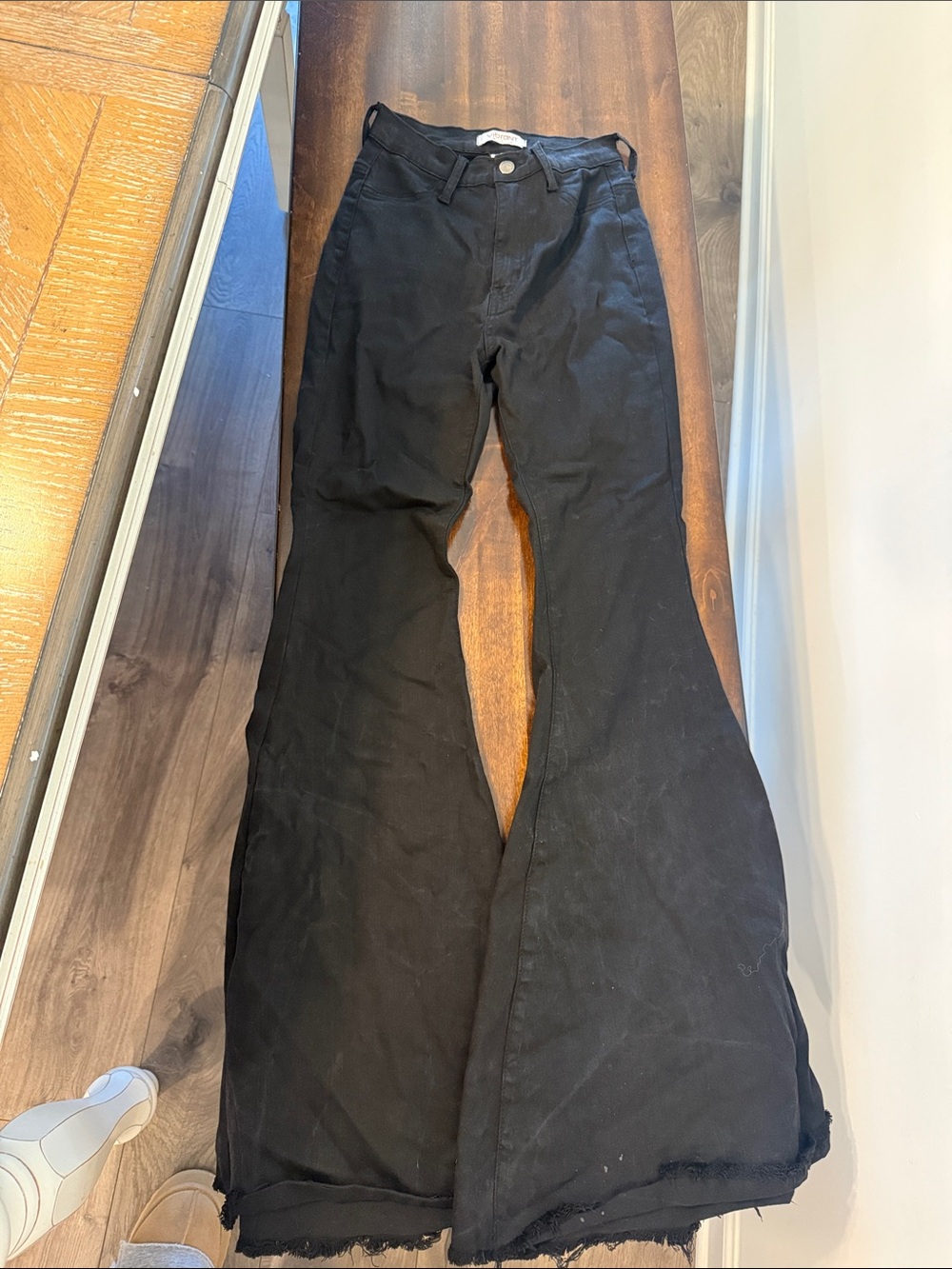 Vibrant Black High-Waist Flare Jeans